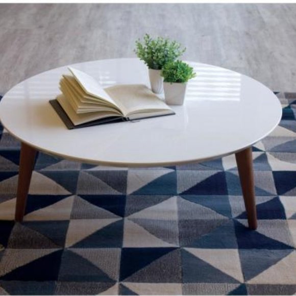 Moore 23.62 in. White Round Low Coffee Table - Picture 2 of 2